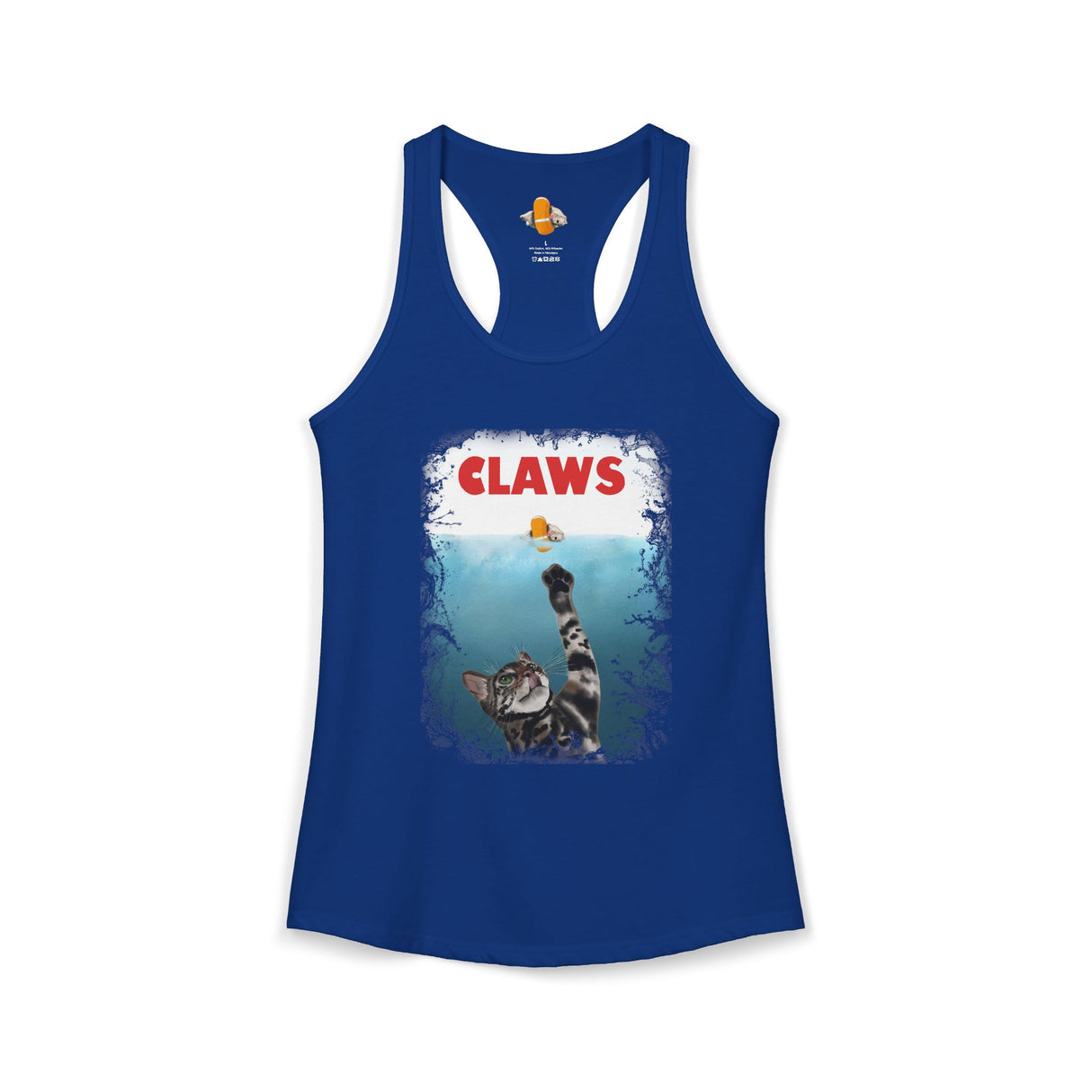 Purrmaid Flounder Claws Tank — Women's Racerback Tank with 'Shark-Like' Cat Catch Design