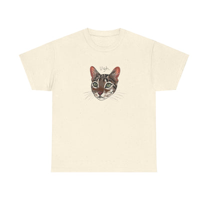 Flounder Cat “UGH” Unisex Heavy Cotton Tee – Comfortable & Durable