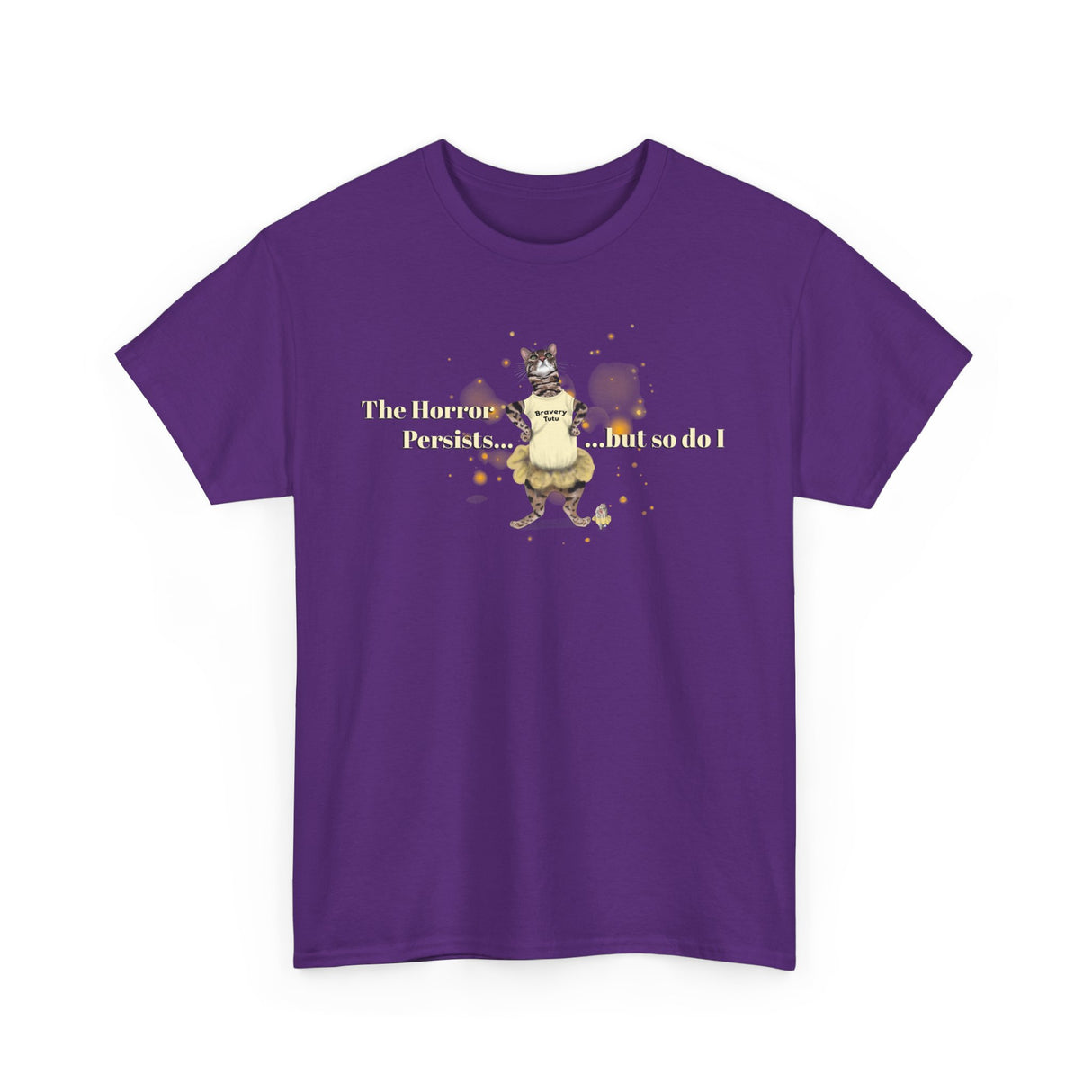 Unisex Heavy Cotton Tee - Bravery Tutu design featuring Flounder with Mouse Toy by her side