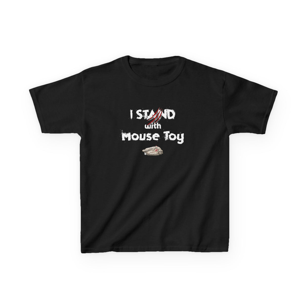 Kids Tee - Funny Flounder's Mouse Toy Shirt with 'I Stand with Mouse Toy' Text