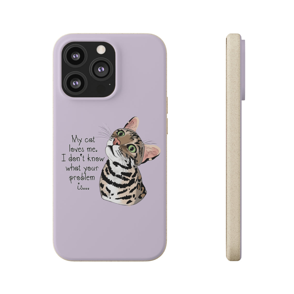 Flounder Cat - My Cat Loves Me Biodegradable Phone Case – Eco-Friendly Protection