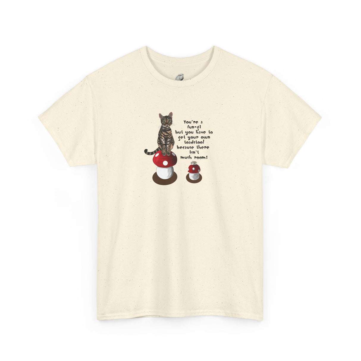 Fun-gi T-Shirt — Hand-Drawn Flounder & Mouse Toy on Toadstools, "You're a fun-gi" Design
