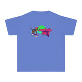 Youth Tee - Just Roll with it Flounder the Purrmaid Skateboard Design by Nina