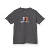 Kids Tee — “Paint With All The Colors Of The Wind” Flounder the Purrcasso Kids T-Shirt