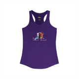 Women's Racerback Tank — "Paint With All the Colors of the Wind" Flounder the Purrcasso Art Tank