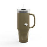 40oz Insulated Travel Mug — “I Said What I Said” Flounder Talking Pet Buttons Design