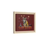 Stay Weird Matte Canvas Print — Flocahontas & Mouse Toy (Framed)