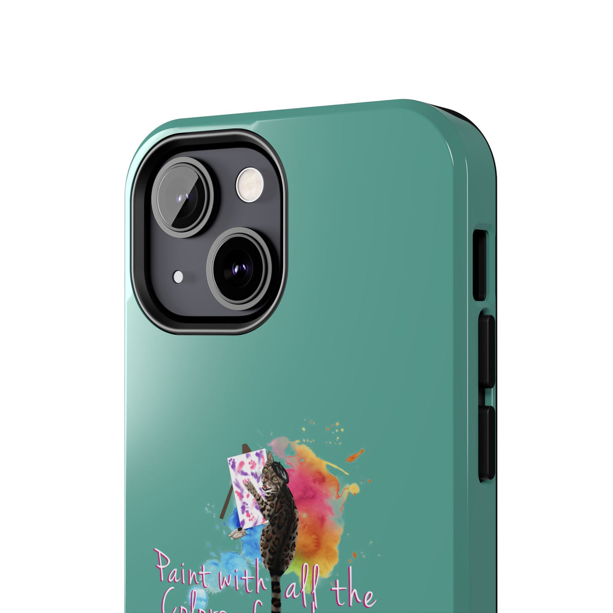 Tough Phone Case — "paint with all the colors of the wind" Flounder the Purrcasso Art