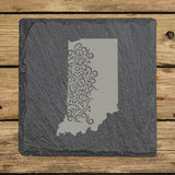 Indiana Slate Coaster Set – Engraved Natural Stone (Set of 4)