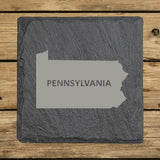 Pennsylvania Slate Coaster Set – Engraved Natural Stone (Set of 4)