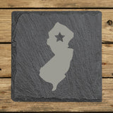 New Jersey Slate Coaster Set – Engraved Natural Stone (Set of 4)