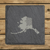 Alaska Slate Coaster Set – Engraved Natural Stone (Set of 4)