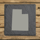 Utah Slate Coaster Set – Engraved Natural Stone (Set of 4)