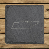 Tennessee Slate Coaster Set – Engraved Natural Stone (Set of 4)