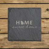 Georgia Slate Coaster Set – Engraved Natural Stone (Set of 4)