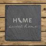 California Slate Coaster Set – Engraved Natural Stone (Set of 4)