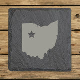 Ohio Slate Coaster Set – Engraved Natural Stone (Set of 4)