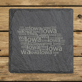 Iowa Slate Coaster Set – Engraved Natural Stone (Set of 4)