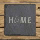 Maine Slate Coaster Set – Engraved Natural Stone (Set of 4)