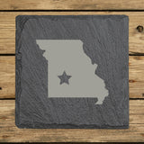 Missouri Slate Coaster Set – Engraved Natural Stone (Set of 4)