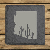 Arizona Slate Coaster Set – Engraved Natural Stone (Set of 4)