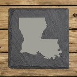 Louisiana Slate Coaster Set – Engraved Natural Stone (Set of 4)