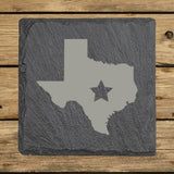 Texas Slate Coaster Set – Engraved Natural Stone (Set of 4)