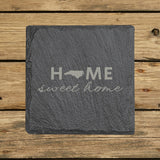 North Carolina Slate Coaster Set – Engraved Natural Stone (Set of 4)