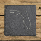 Florida Slate Coaster Set – Engraved Natural Stone (Set of 4)