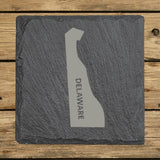 Delaware Slate Coaster Set – Engraved Natural Stone (Set of 4)