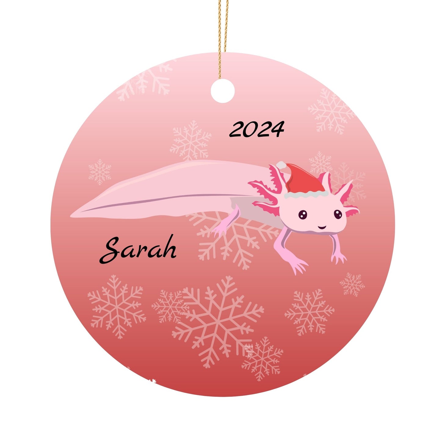 Personalized Axolotl Christmas Ornaments - Durable Ceramic Decoration