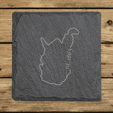 West Virginia Slate Coaster Set – Engraved Natural Stone (Set of 4)