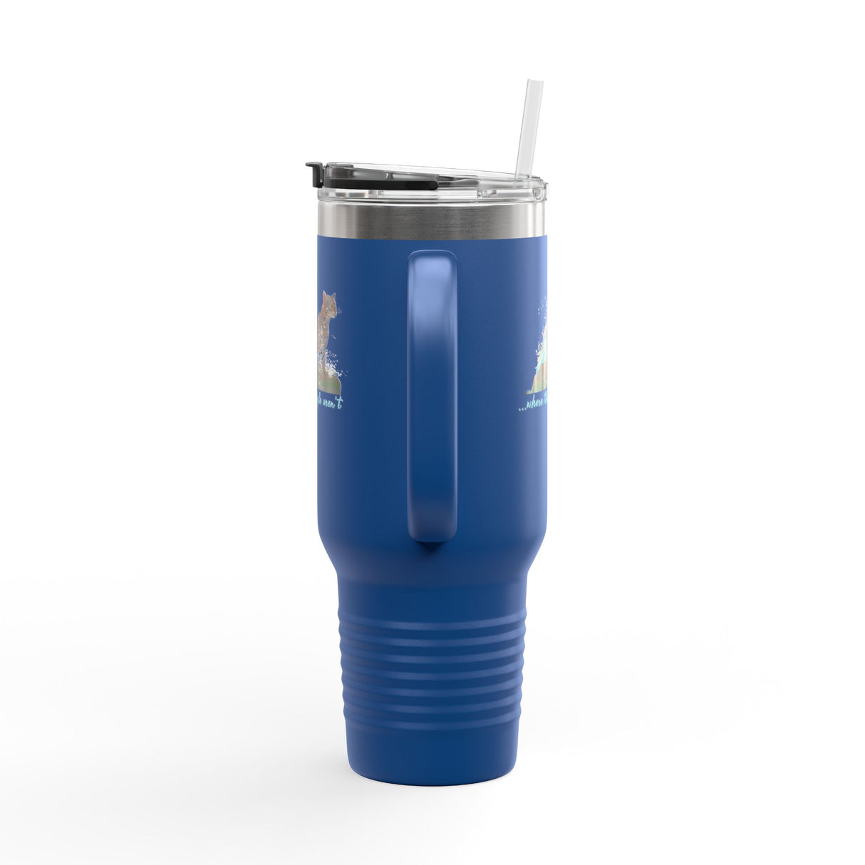 40oz Insulated Travel Mug — 'I Want to Be Where the People Aren't' Purrmaid Design