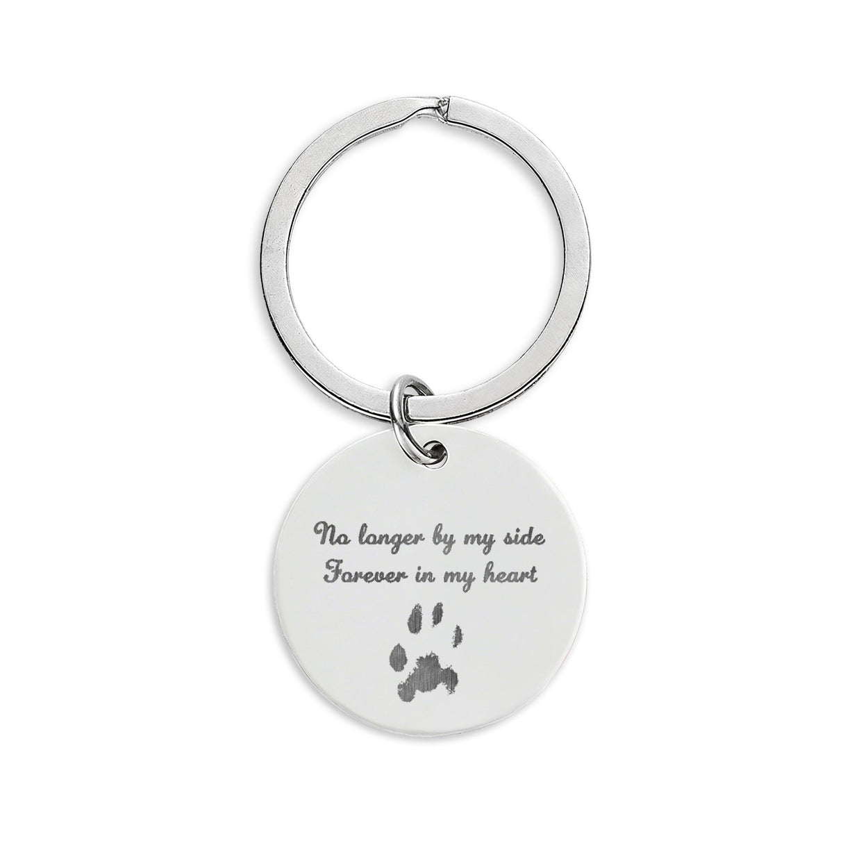 Inspired by Fiki Stainless Steel Keychain — "Forever in My Heart" Paw Print Engraved