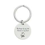 Inspired by Fiki Stainless Steel Keychain — "Forever in My Heart" Paw Print Engraved