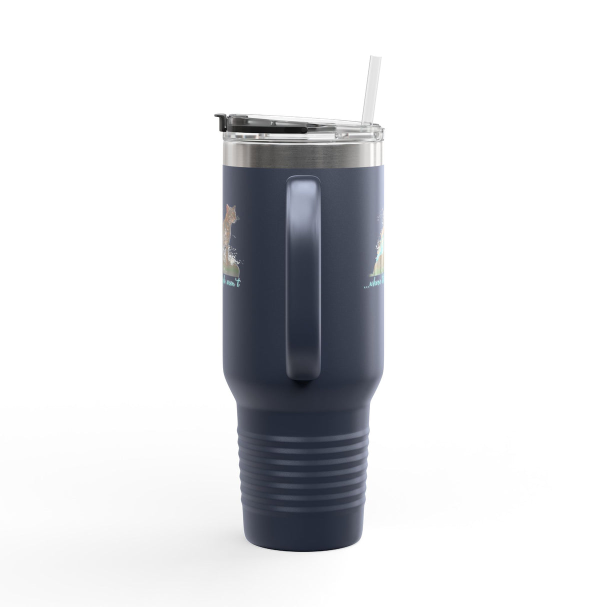 40oz Insulated Travel Mug — 'I Want to Be Where the People Aren't' Purrmaid Design