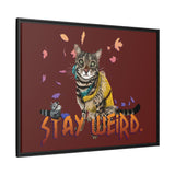 Stay Weird Matte Canvas Print — Flocahontas & Mouse Toy (Framed)