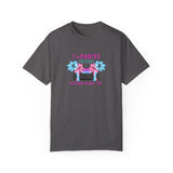 Garment-Dyed T-shirt: Retro Palm Tree Lights 'Paradise Dreamer - Hilton Head