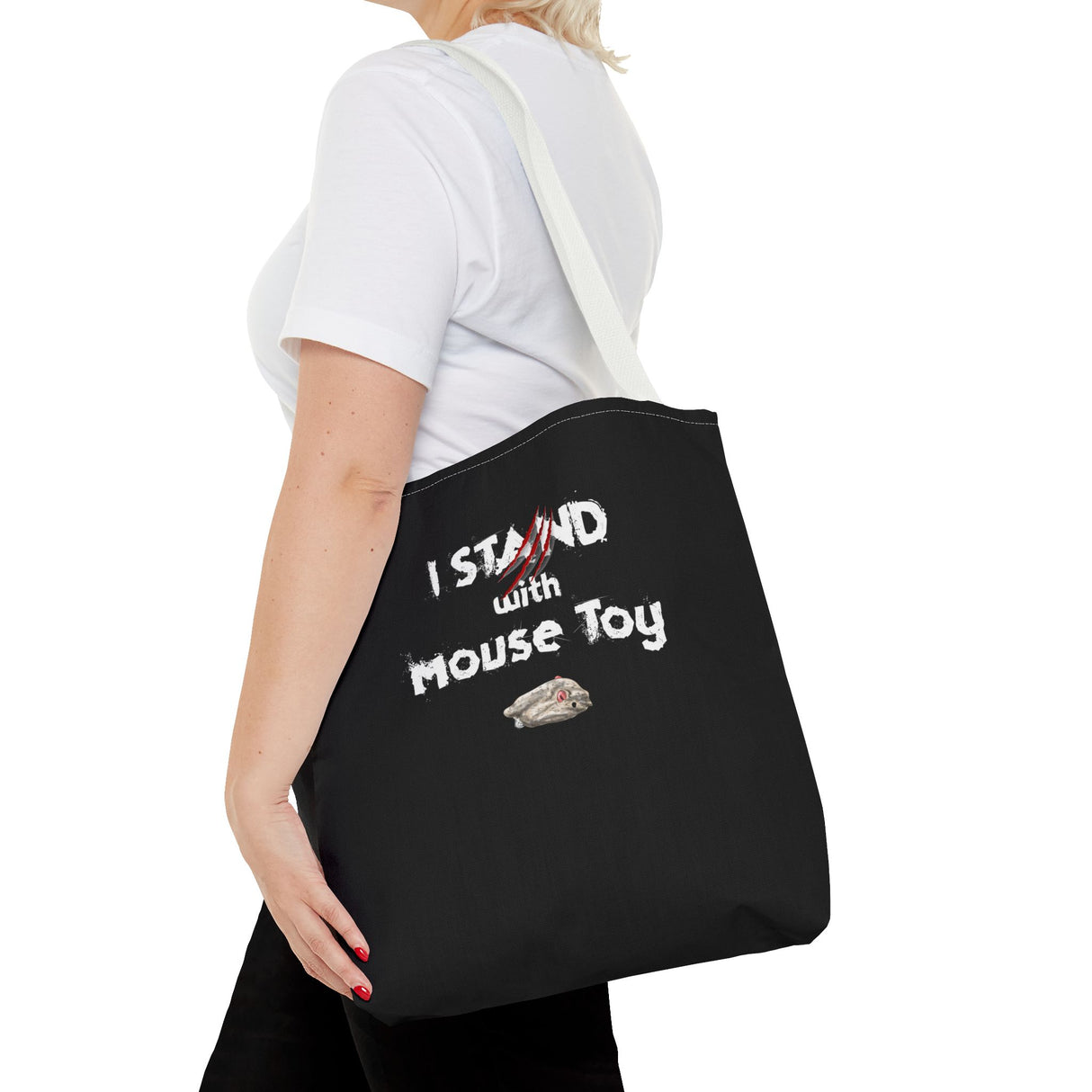 Mouse Toy Tote Bag - Hand Drawn Design by Nina