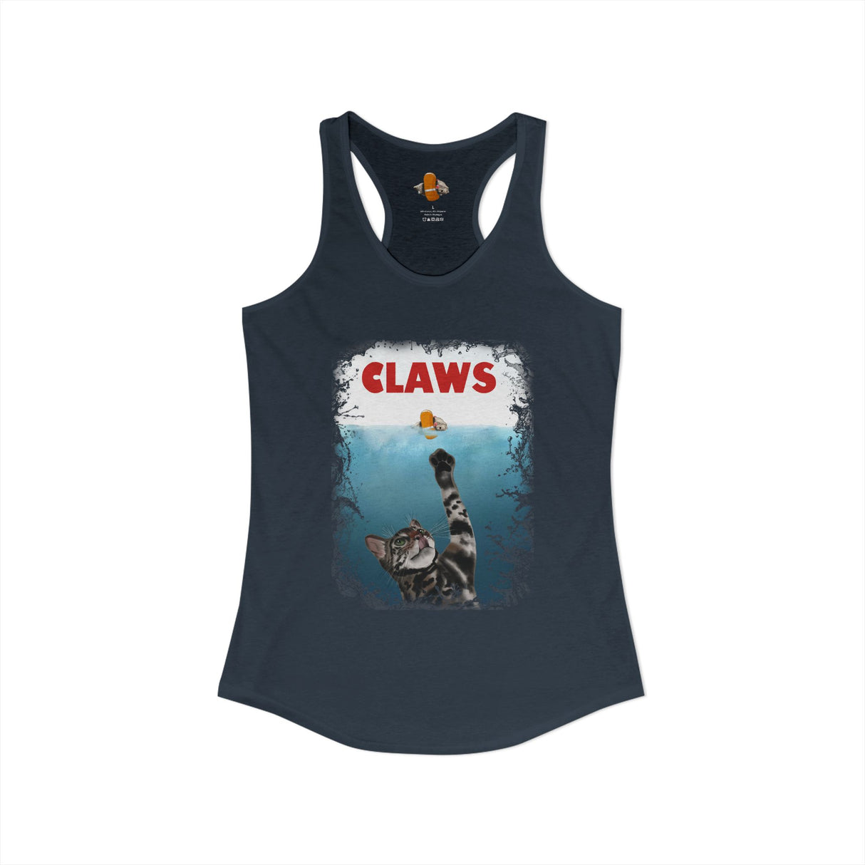 Purrmaid Flounder Claws Tank — Women's Racerback Tank with 'Shark-Like' Cat Catch Design