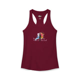 Women's Racerback Tank — "Paint With All the Colors of the Wind" Flounder the Purrcasso Art Tank
