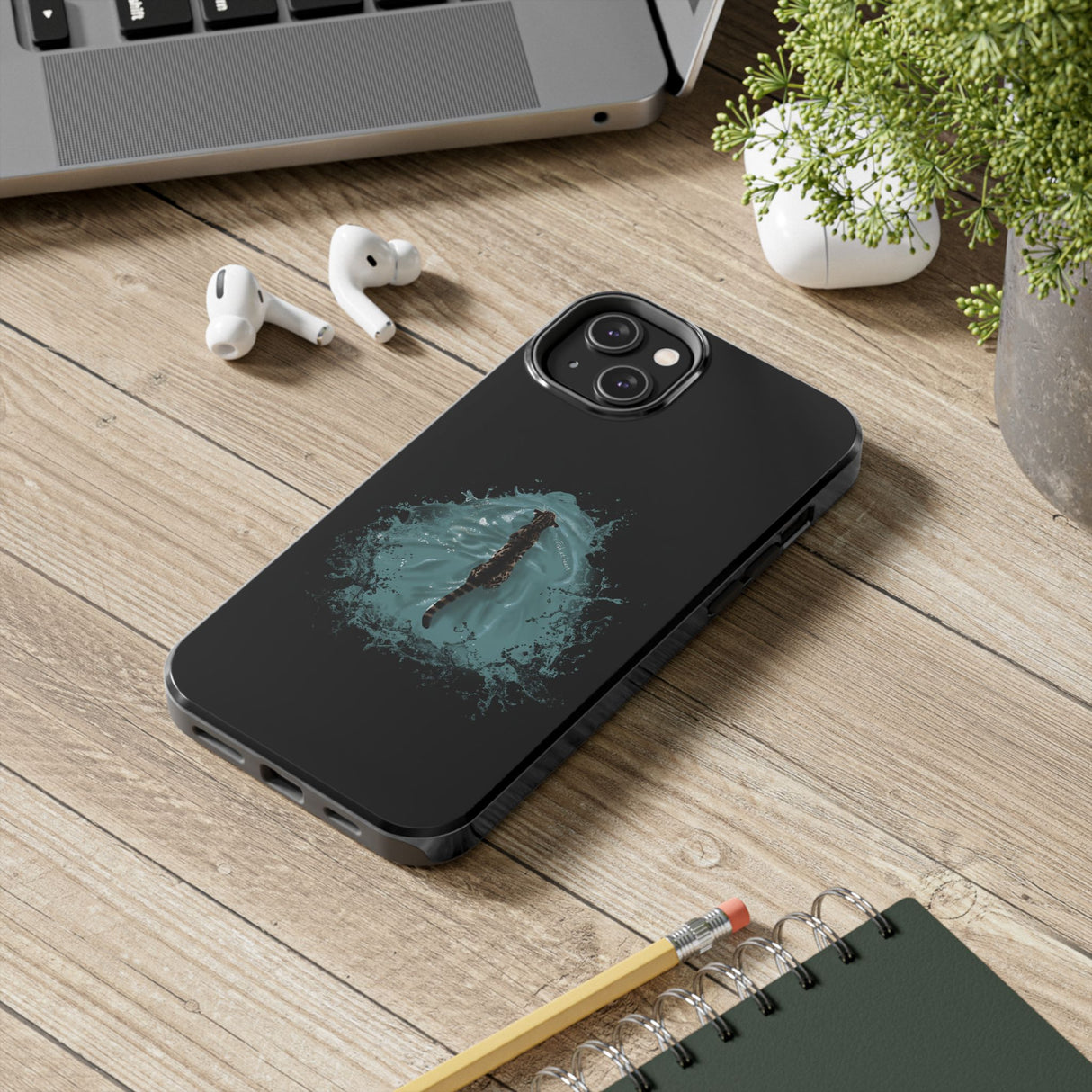Fish at Heart Flounder Purrmaid Phone Case — Hand-Drawn Nautical Cat Design
