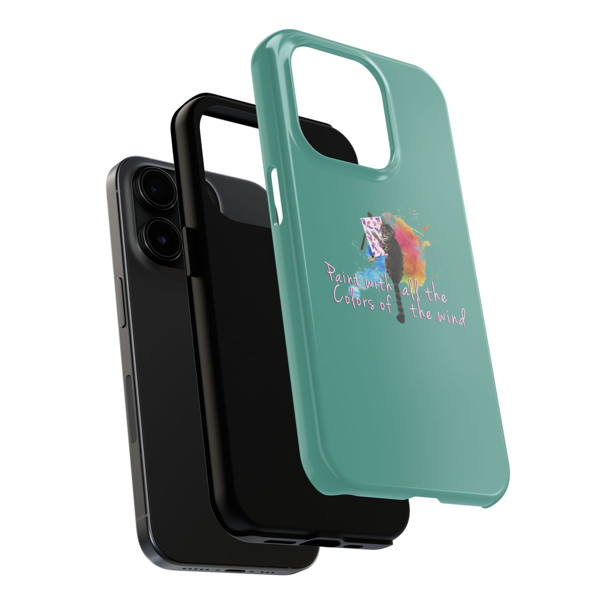 Tough Phone Case — "paint with all the colors of the wind" Flounder the Purrcasso Art