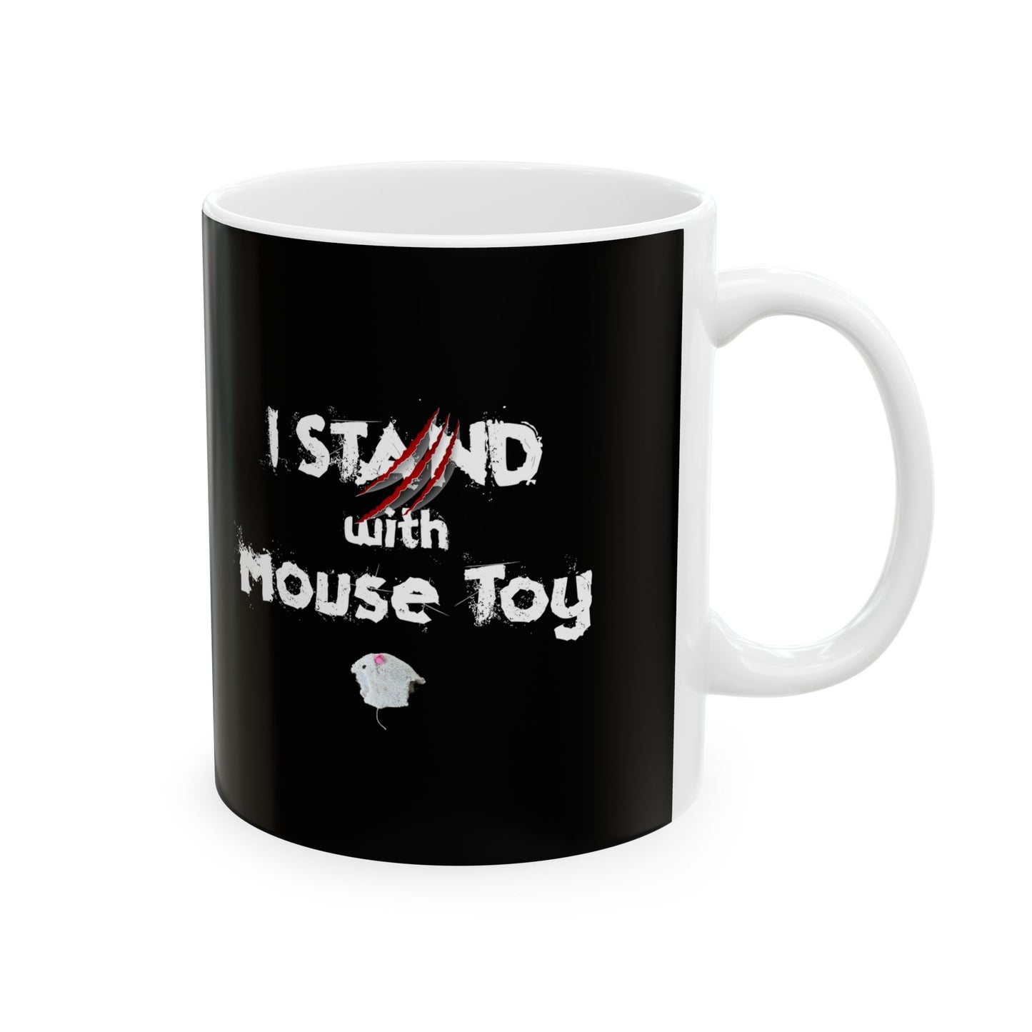 Mug - I stand with Mouse Toy featuring Mouse Toy, Flounder's bestie