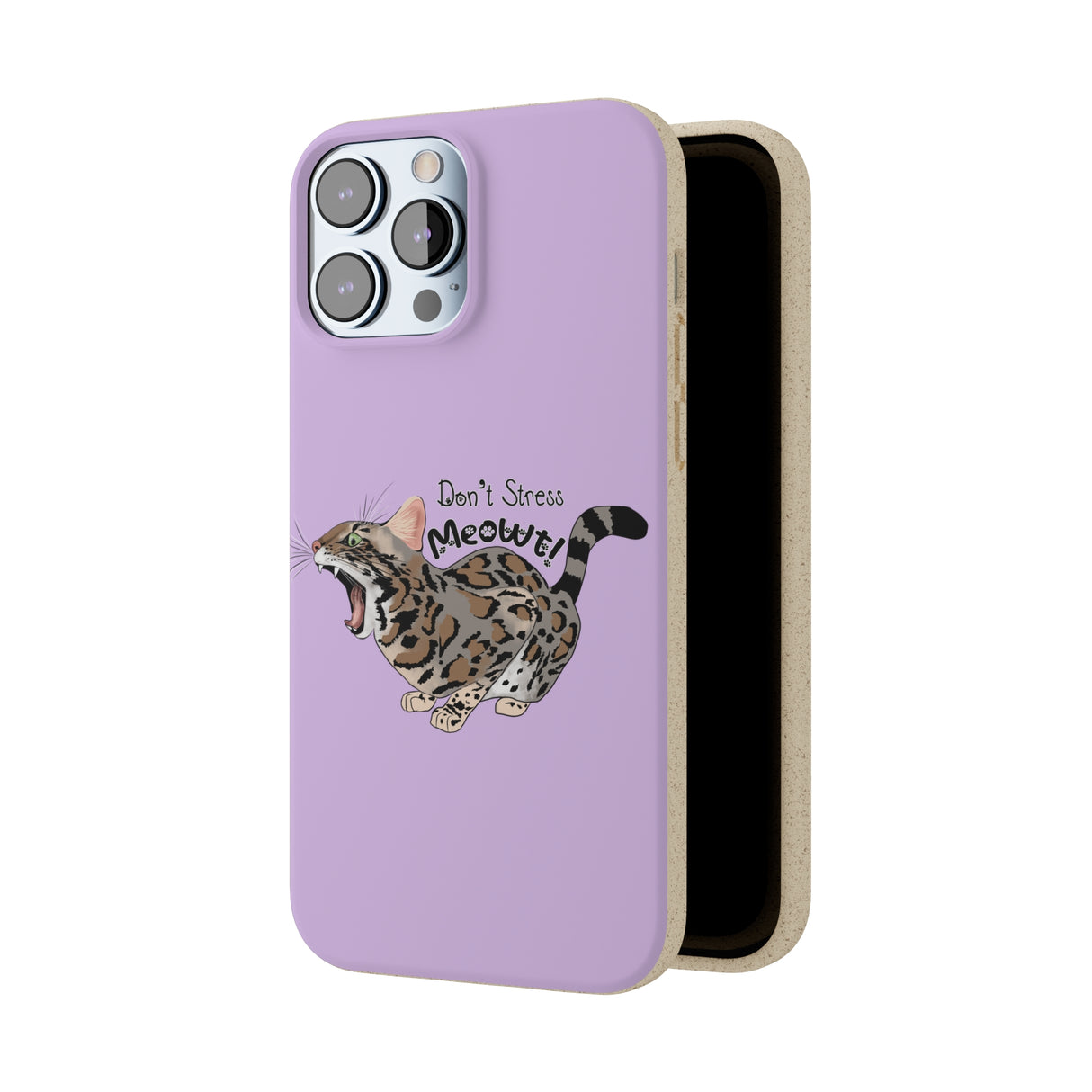 Flounder Cat - Don't Stress Meowt Biodegradable Phone Case – Eco-Friendly & Stylish