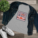 Wave Tee - Happiness Comes in Waves Women's Cotton Tee