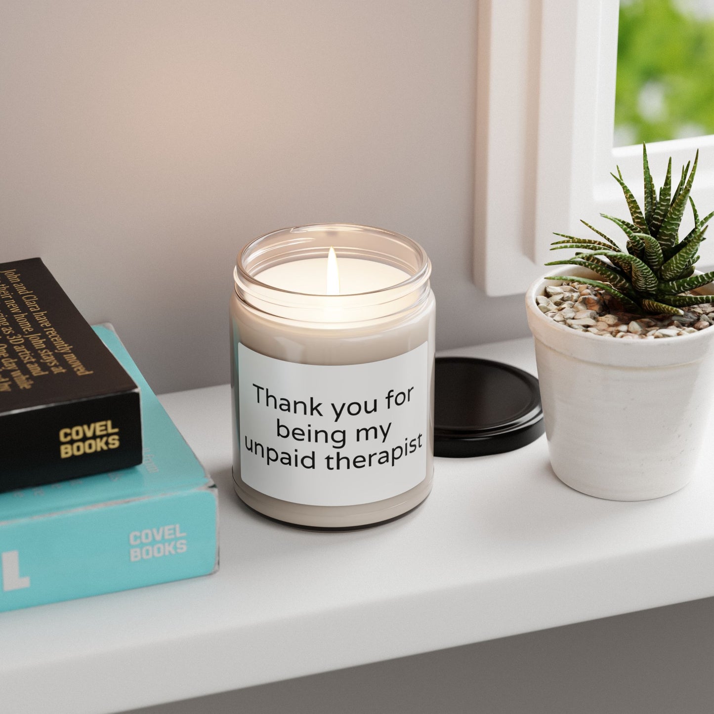 “Thank You for Being My Unpaid Therapist” Scented Soy Candle, 9oz – Funny Best Friend Gift