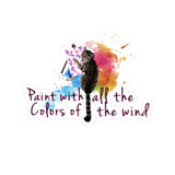Paint With All the Colors of the Wind — Flounder the Purrcasso Kiss-Cut Sticker