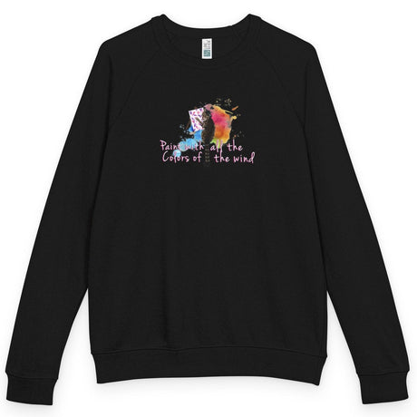 Paint With All The Colors Purrcasso raglan crewneck - Black