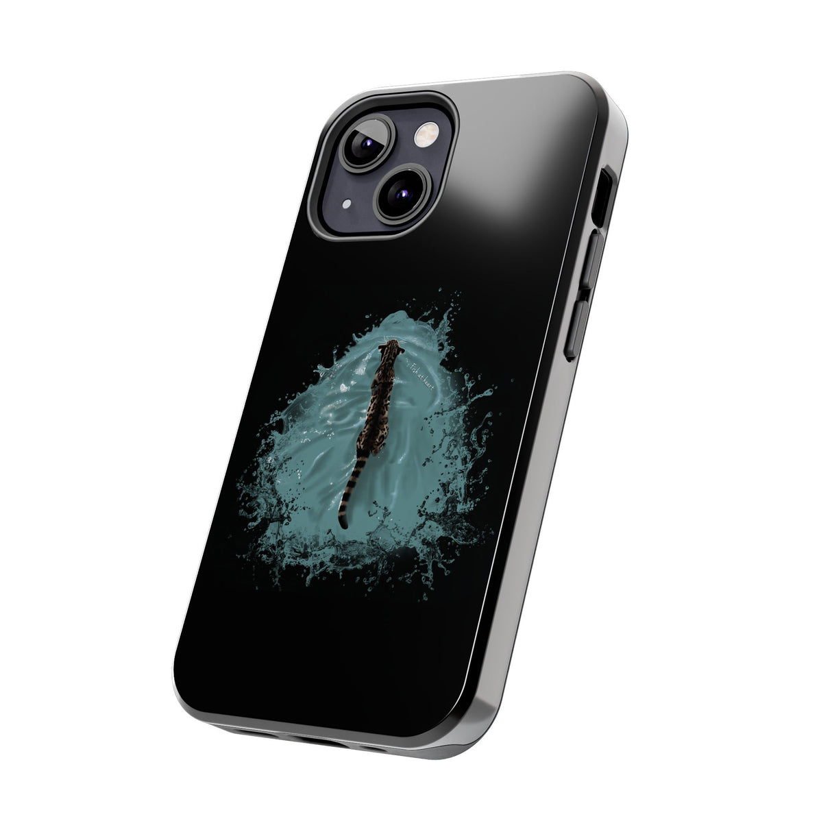 Fish at Heart Flounder Purrmaid Phone Case — Hand-Drawn Nautical Cat Design